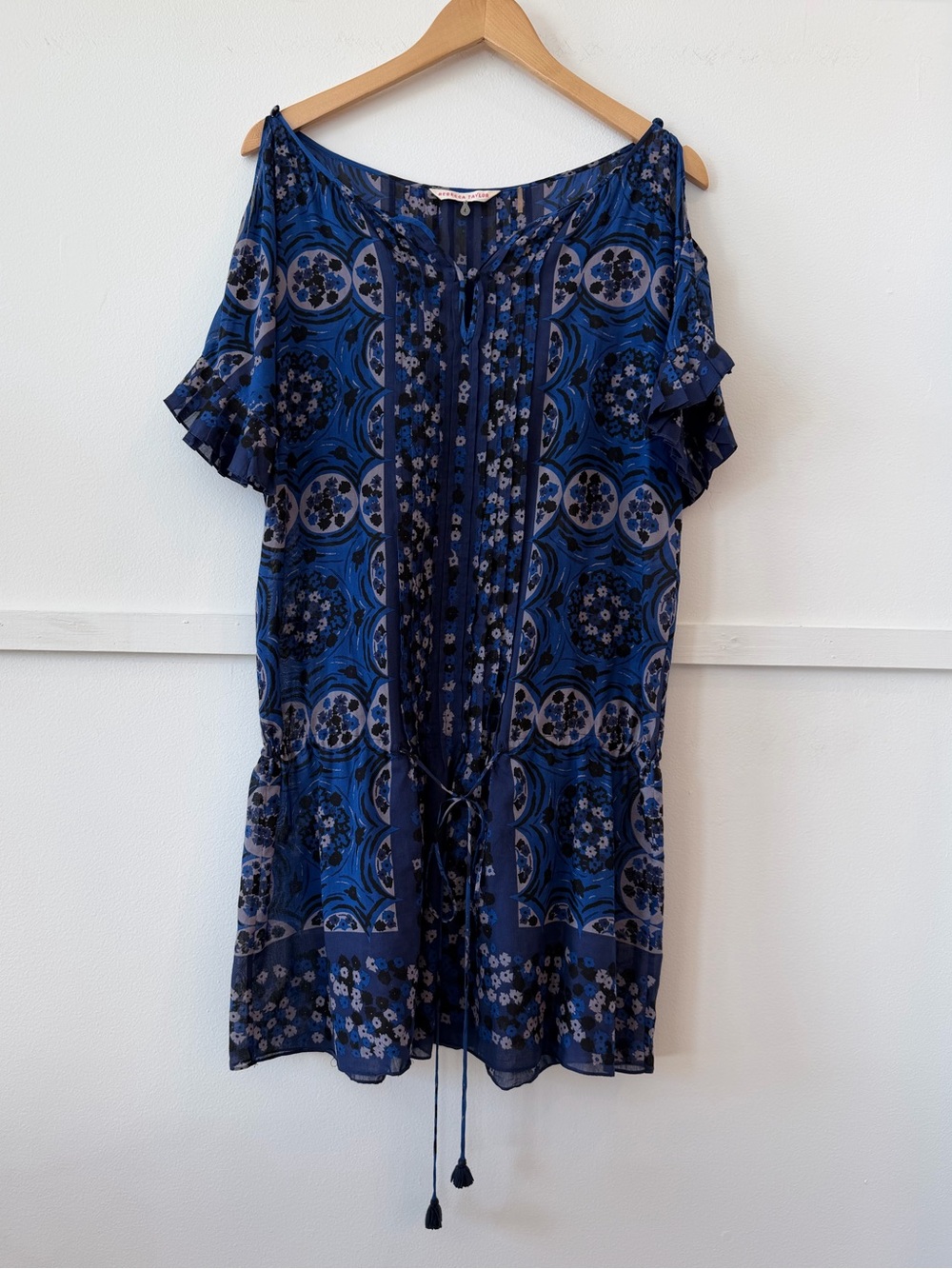REBECCA TAYLOR Blue Floral Mini Dress size 4